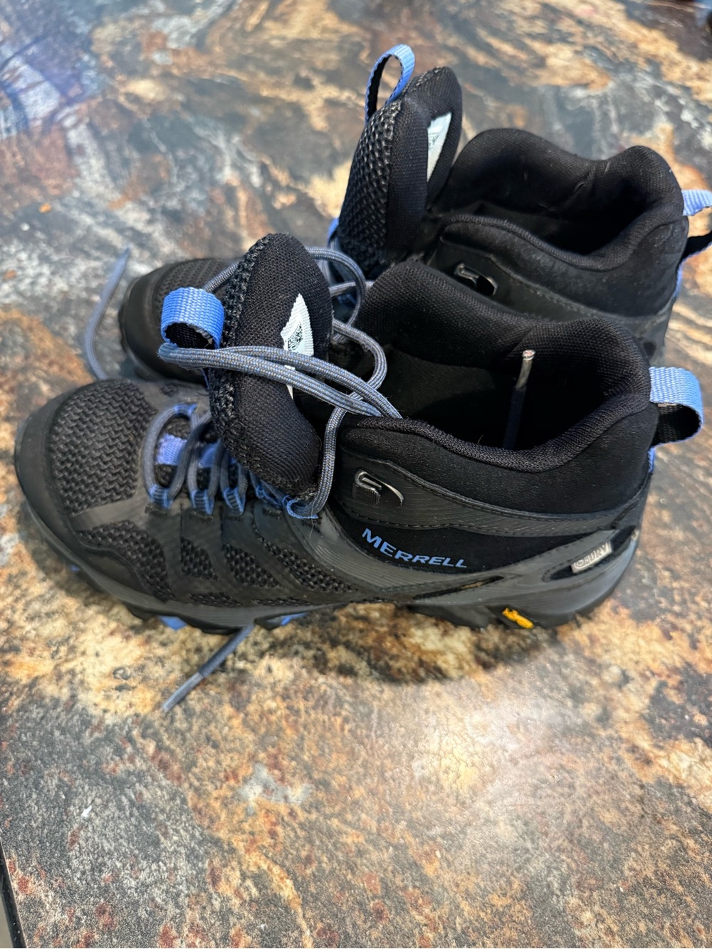 Merrell Black and Blue Waterproof Hiking Boots